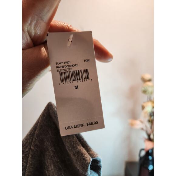 Spiritual Gangster Rainbow Chakra Crop Tee Heather Gray Women’s S  NWT USA-Made‎ - Picture 6 of 6